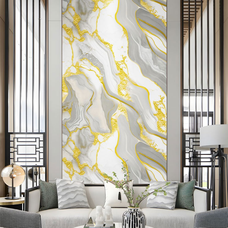 Miếng dán tường đá cẩm thạch mạ vàng